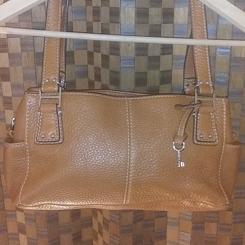 Fossil brown leather shoulder bag